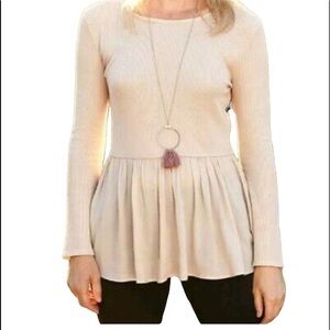 Matilda Jane wonderment oh so nice peplum long sleeve top woman’s size Medium